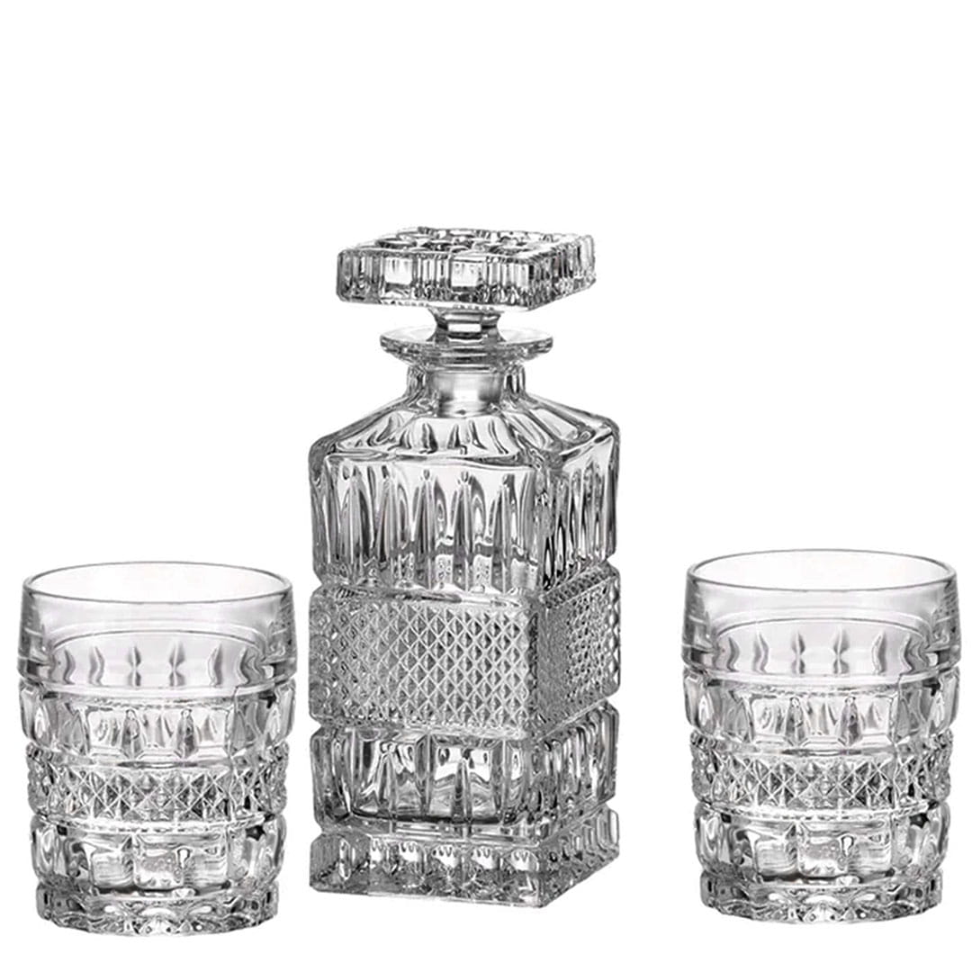 Decantor si 6 pahare din cristal Bohemia
