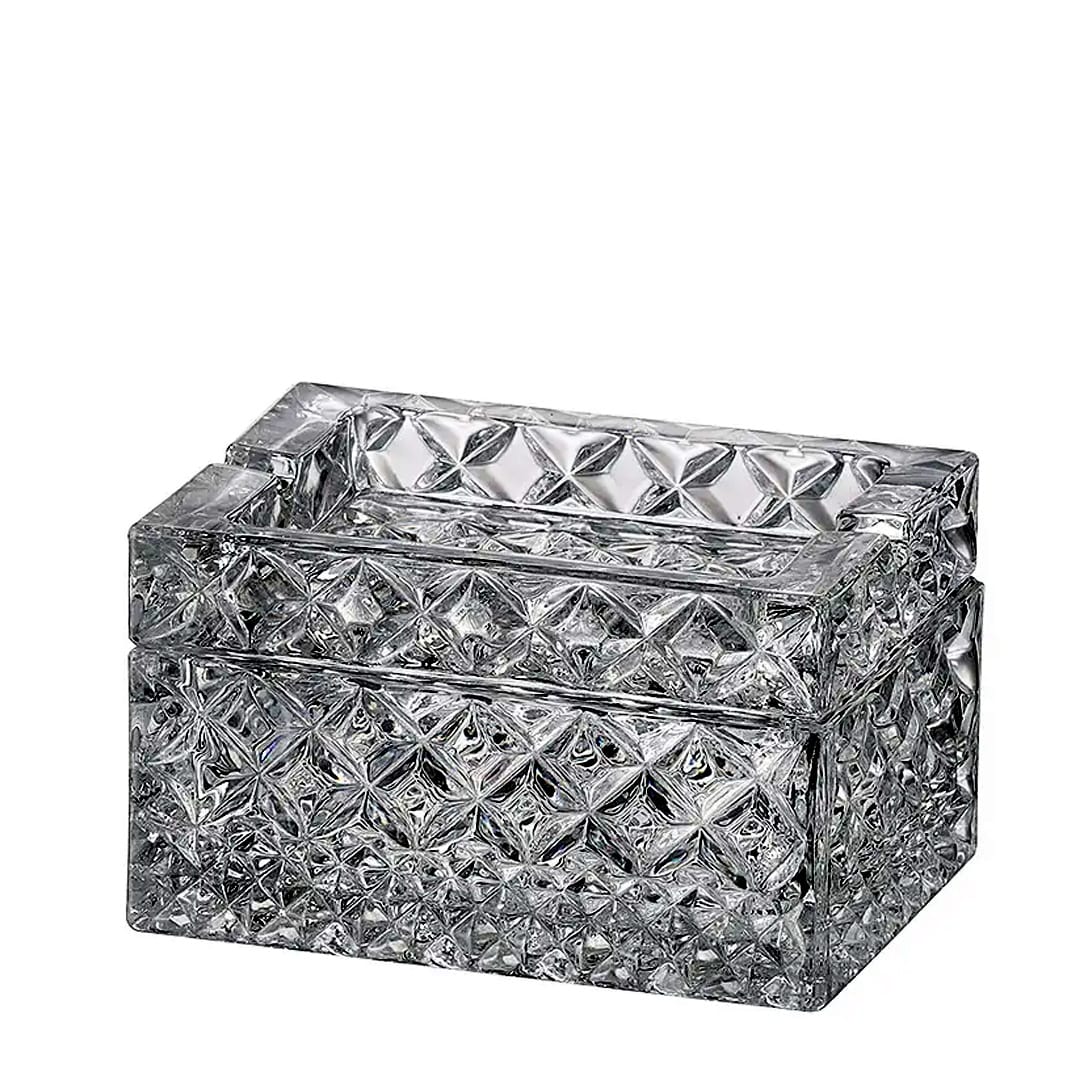 Tabachera tip scrumiera din cristal Bohemia