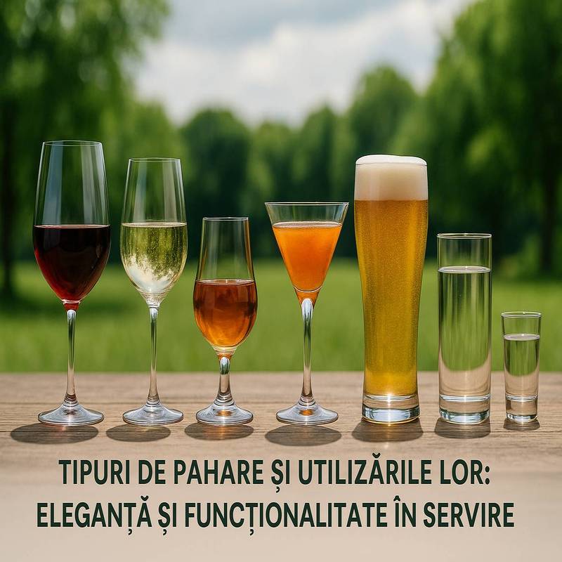 Pahare pentru vin rosu, vin alb, rom, suc, bere, apa