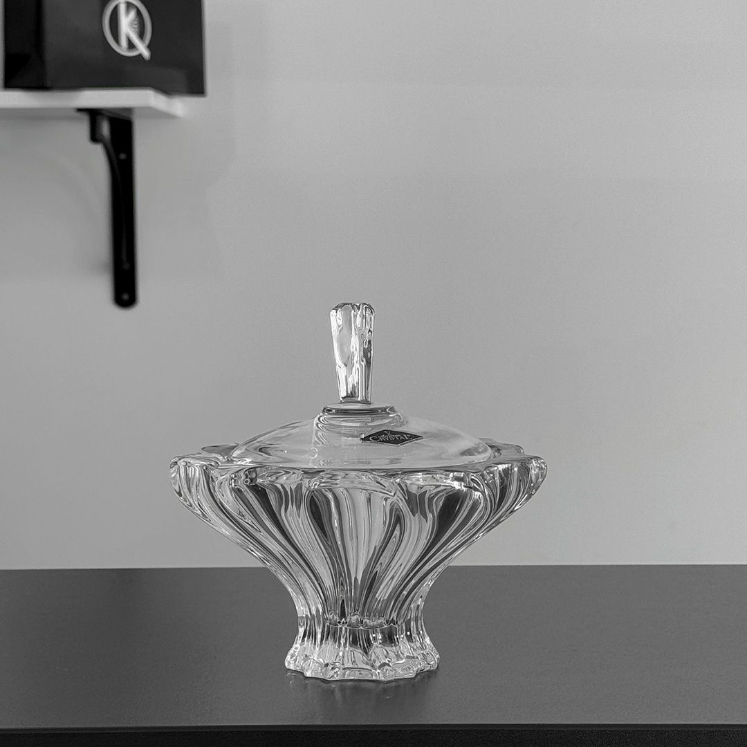 bol cu capac din cristal bohemia